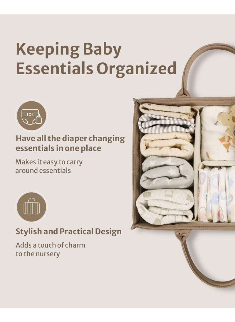 Generic - Baby Diaper Caddy Basket, Stylish Baby Diaper Caddy Organizer, Storage Basket for Diapers - Baby Gift Registry for Newborn Baby Shower List and Baby Must Haves Essentials - Image 1