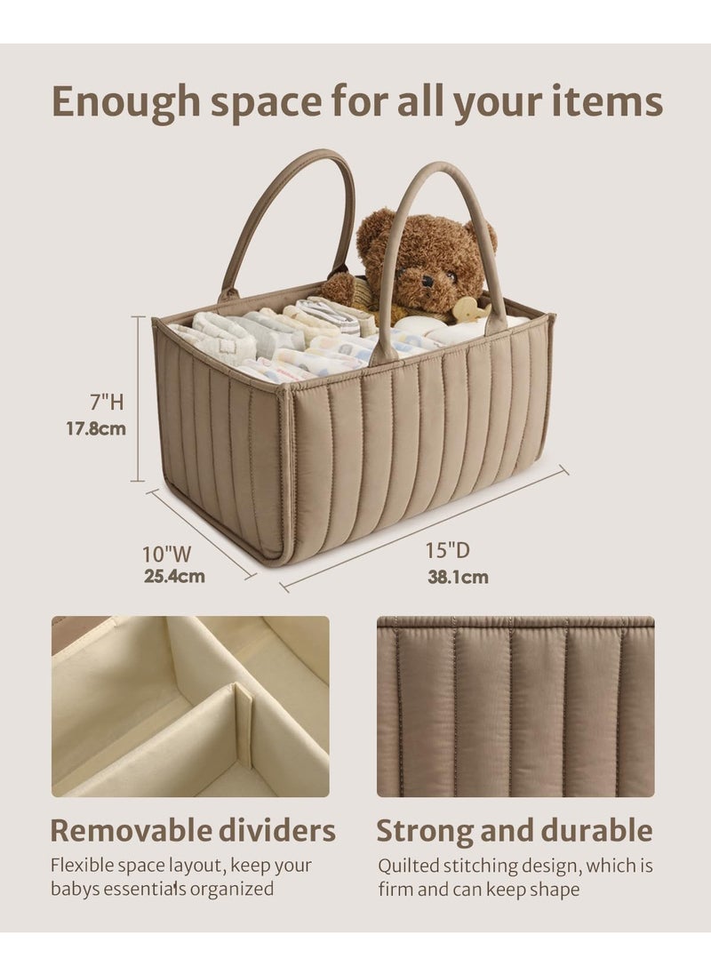Generic - Baby Diaper Caddy Basket, Stylish Baby Diaper Caddy Organizer, Storage Basket for Diapers - Baby Gift Registry for Newborn Baby Shower List and Baby Must Haves Essentials - Image 1