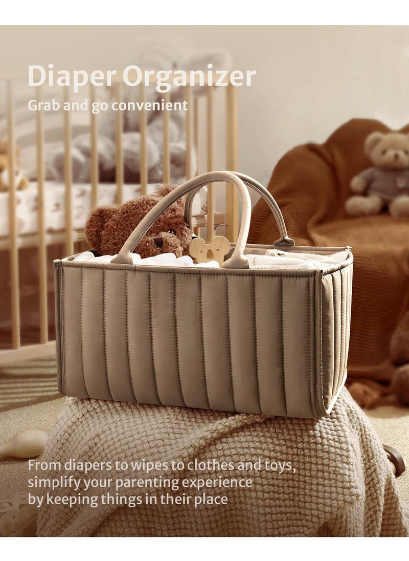 Generic - Baby Diaper Caddy Basket, Stylish Baby Diaper Caddy Organizer, Storage Basket for Diapers - Baby Gift Registry for Newborn Baby Shower List and Baby Must Haves Essentials - Image 1