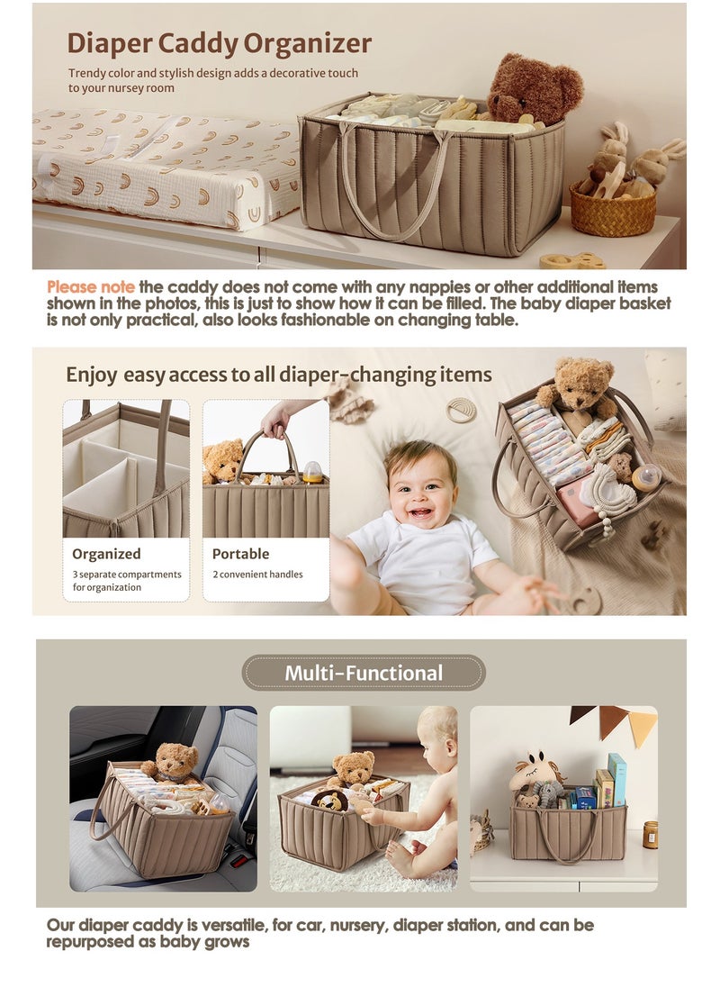 Generic - Baby Diaper Caddy Basket, Stylish Baby Diaper Caddy Organizer, Storage Basket for Diapers - Baby Gift Registry for Newborn Baby Shower List and Baby Must Haves Essentials - Image 1