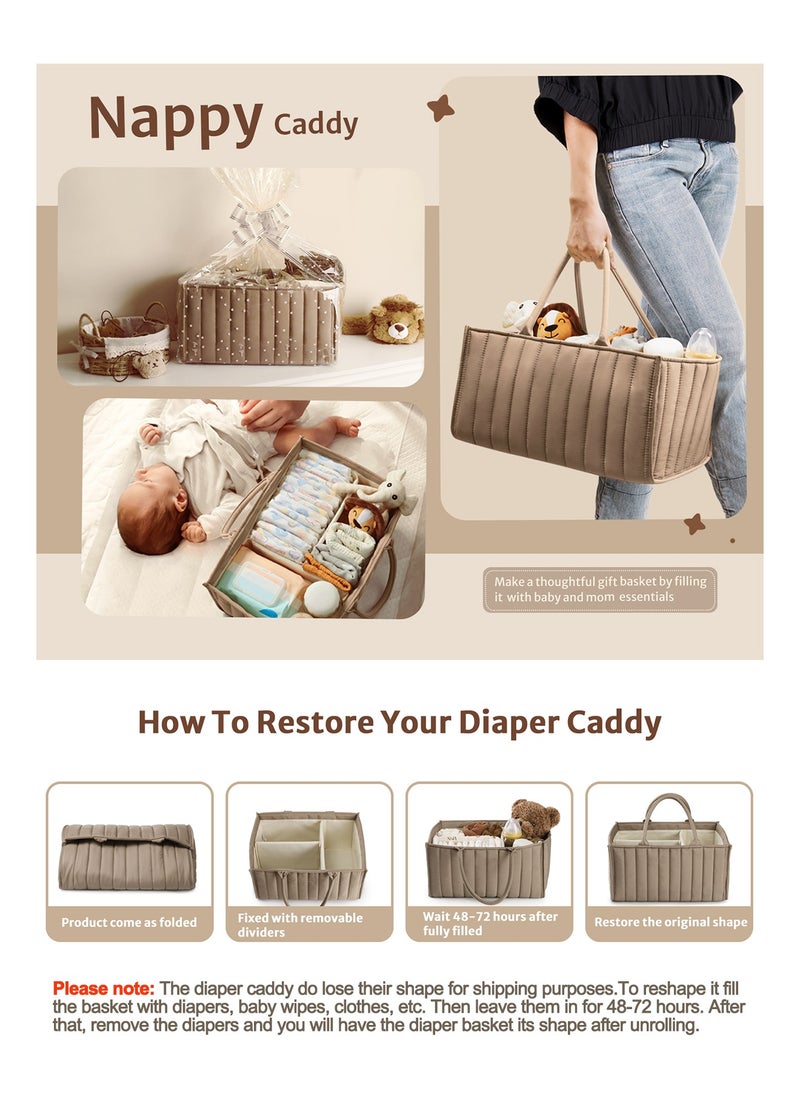 Generic - Baby Diaper Caddy Basket, Stylish Baby Diaper Caddy Organizer, Storage Basket for Diapers - Baby Gift Registry for Newborn Baby Shower List and Baby Must Haves Essentials - Image 1