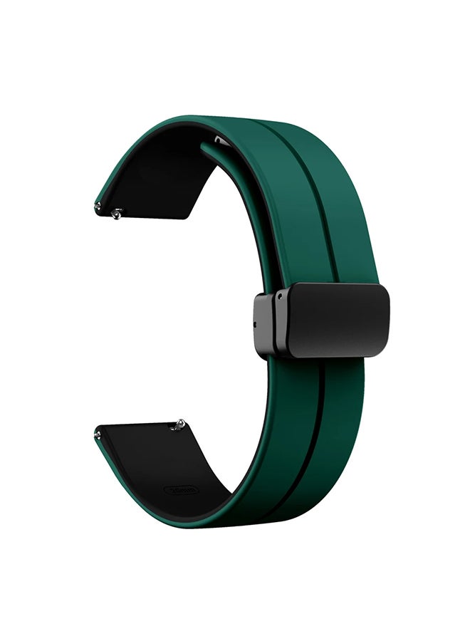 DUSALA Silicone Watch Band For CMF by Nothing Watch Pro Watchband Bracelet,Magnetic Folding Buckle Soft Silicone Replacement Straps for Men Women- Dark Green - Image 1