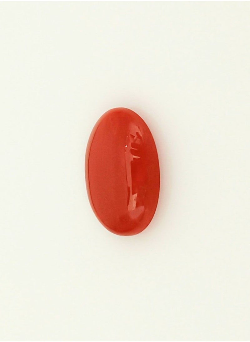 N Gopaldaas Natural Coral 3.4 ct Oval Gemstone 