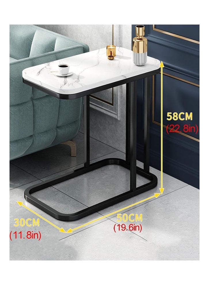 NKX Side Table Cabinet Small Coffee Table Modern Minimalist Living Room Mobile  Home Corner Table Living Room Tables (Color : White, Size : 58x30x50cm) - Image 3