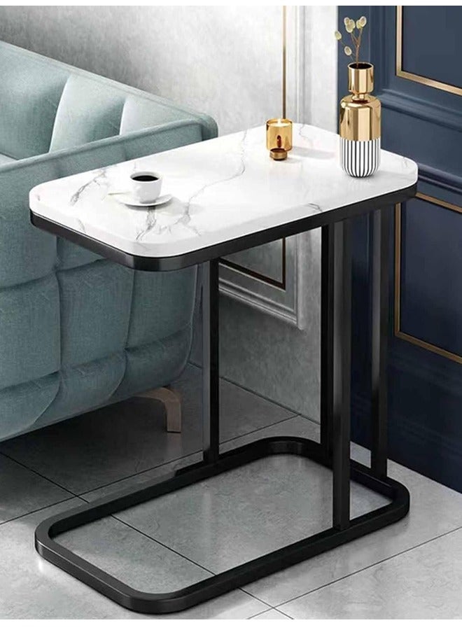 NKX Side Table Cabinet Small Coffee Table Modern Minimalist Living Room Mobile  Home Corner Table Living Room Tables (Color : White, Size : 58x30x50cm) - Image 1