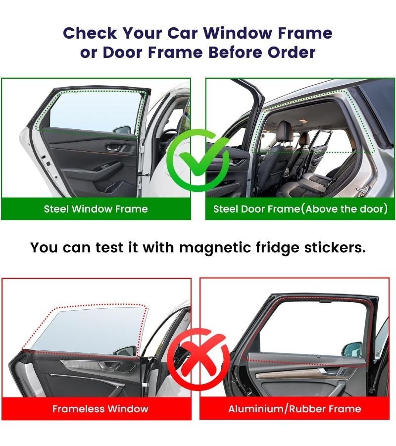 2pcs Magnetic Car Sunshade Set with Half Shade Half Mesh Side Rear Window UV Protection - Image 3