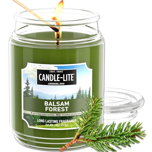 Candle-lite Fall Scented Candles, Balsam Forest Fragrance, 18 oz Jar, Proudly Poured in USA, Aromatherapy Candle, Single-Wick with 110 Hours of Burn Time, Perfect for Creating a Refreshing Ambiance - Image 5