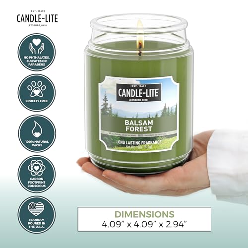 Candle-lite Fall Scented Candles, Balsam Forest Fragrance, 18 oz Jar, Proudly Poured in USA, Aromatherapy Candle, Single-Wick with 110 Hours of Burn Time, Perfect for Creating a Refreshing Ambiance - Image 3