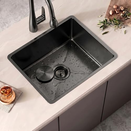 LQS Kitchen Sink Drain Assembly, Sink Drain Basket Strainer, Stainless Steel Removable Sink Strainer Basket and Stopper with Decor Flat Cover 3-1/2-inches (Black with Cover) - Image 3