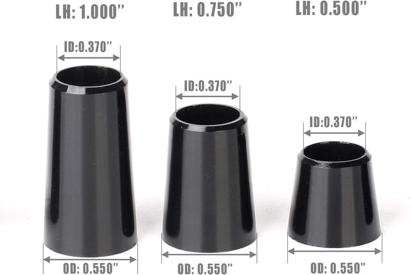 SummerHouse 12 Pieces Solid Black Flat Golf Iron Ferrules for Tapered 0.355 Shaft and 0.370 Shaft 0.500/0.750/1.000 Height Optiona - Image 2