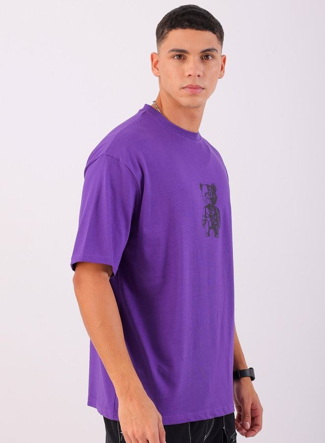 The Indian Garage Co Men Boxy Oversized Graphic Back Printed Round Neck Tshirt  - Image 3