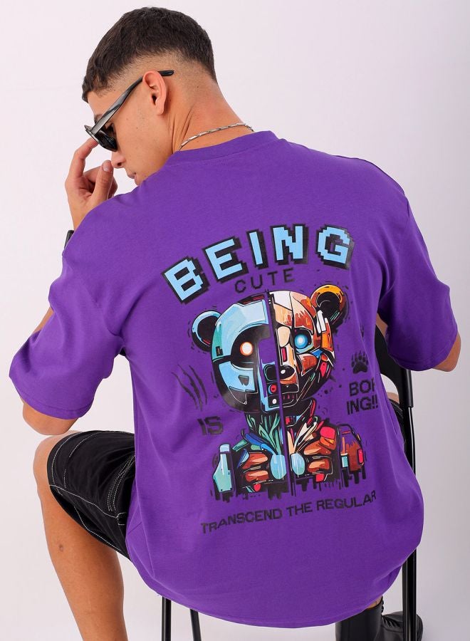The Indian Garage Co Men Boxy Oversized Graphic Back Printed Round Neck Tshirt  - Image 1