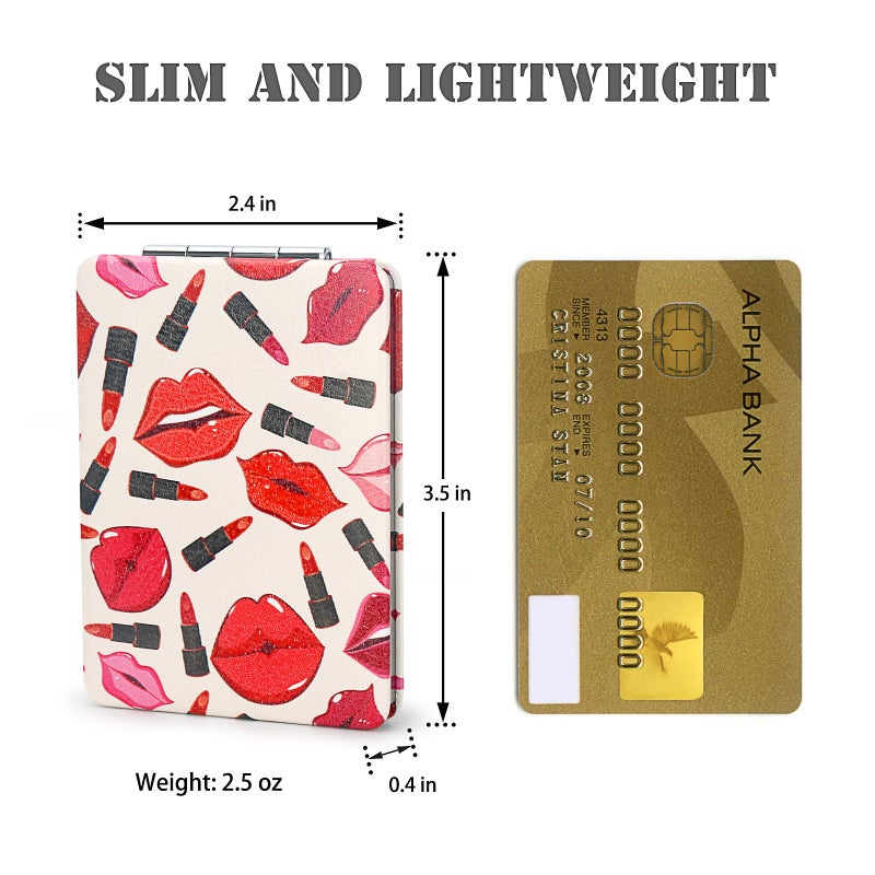 Ytlx Quality Vanity Compact Makeup Mirror For Girls Women  Stylish Slim Travel Cosmetic Mirrors For Pocket Purse Wallet Handbag  Portable Magnifying Handheld Small Mirror Foldable Cute Lightweight - Image 2