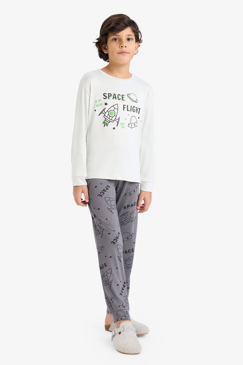ديفاكتو طقم بيجاما اولادي ترمال قصة عادية - قطعتين - Image 2