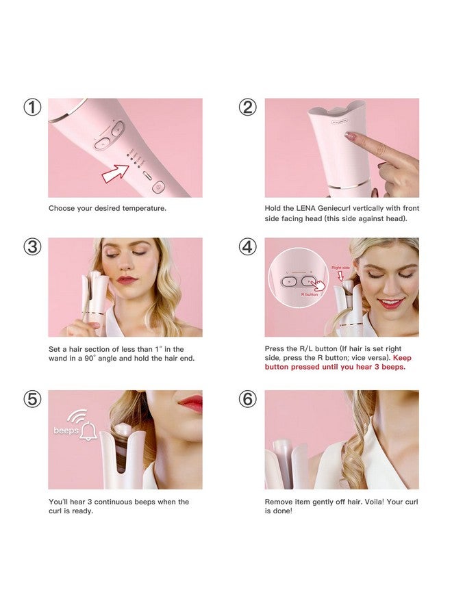 Lena Geniecurl Auto Hair Curling Wand With Ceramic Ionic Barrel & Smart Antistuck Sensor Professional Hair Curler Styling Tool For Long & Mediumlength Hair - Image 4