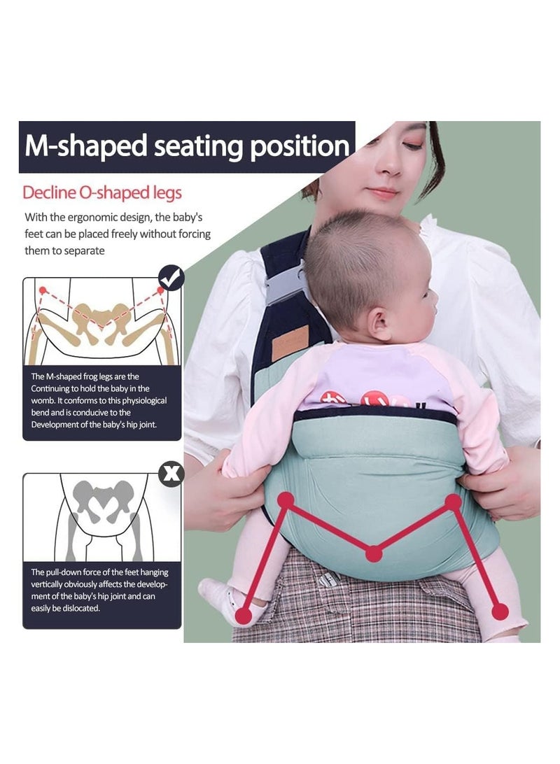 Bukela Baby Carriers, Ergonomic Baby Strap one Shoulder Labor-Saving Polyester Baby Half Wrapped Sling, Adjustable 3D Mesh Baby Carrier Wrap Shoulder Straps for Pool Beach, dark green - Image 3