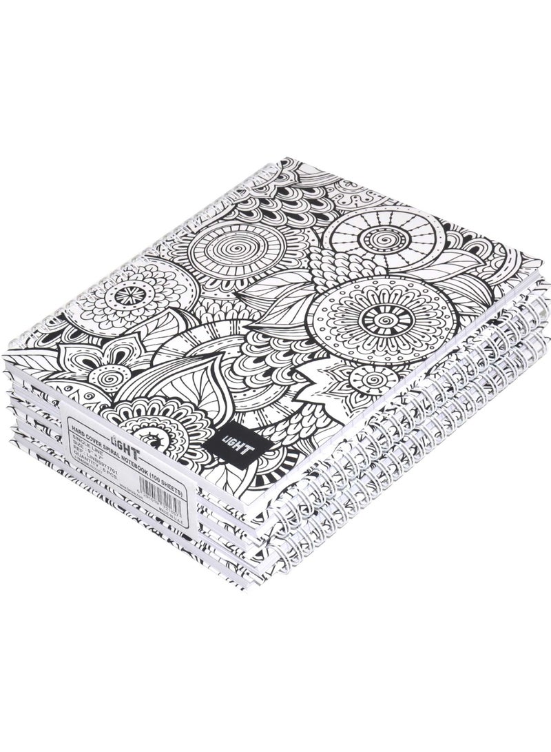 FIS LIGHT Pack of 5  Spiral Hard Cover Notebook, Single Line, 9X7 Inches (22.86 X 20.32 CM) 100 Sheets -LINBS971701 - Image 1
