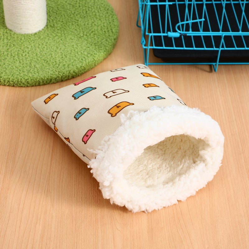 2pcs Keep Warm Pet Sleep Sack Bed Hamster Wrap Blanket Hamster Sleeping Mat Small Pet Nest (Random Color) - Image 5