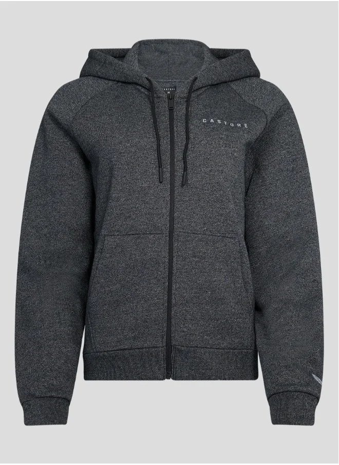 كاستور Women'S Black Marl Zip Through Hoody