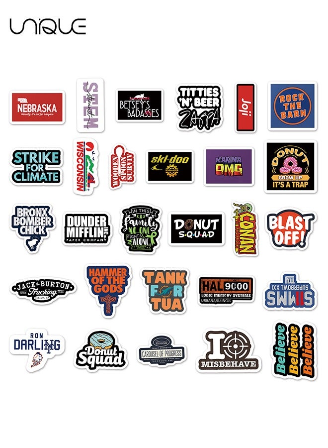 Unique 54Pcs English Letter Doodle Stickers，Vinyl Waterproof Stickers for Water Bottles Laptop Phone Computer Guitar, Gifts for Teens, Girls, Fans  - Image 3