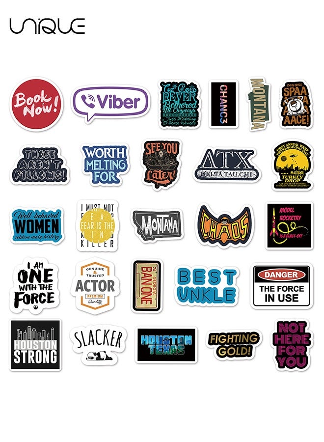 Unique 54Pcs English Letter Doodle Stickers，Vinyl Waterproof Stickers for Water Bottles Laptop Phone Computer Guitar, Gifts for Teens, Girls, Fans  - Image 2