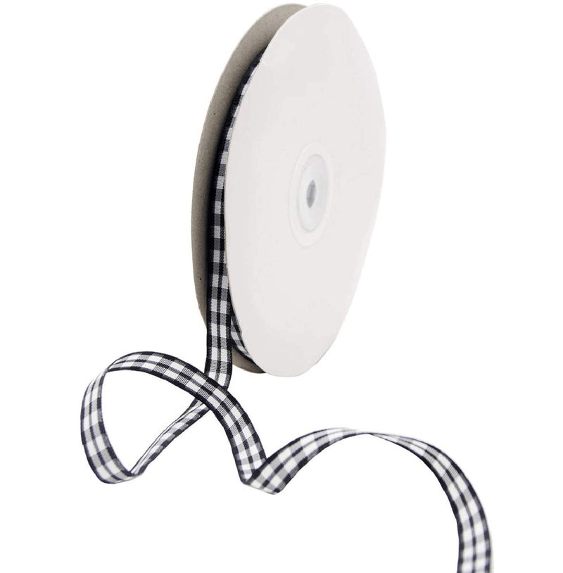 Alpurple 50 Yard Large Buffalo Check Ribbon 38 Inch Plaid Ribbon Lumberjack Ribbon for Lumberjack Party Supplies and Christmas Valentines DIY Craft Black38