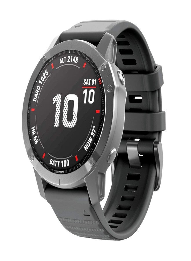 ANCOOL Compatible with Fenix 6/Fenix 7 Bands 22MM Quickfit Silicone Watch Band Replacement for Fenix 8 47mm/7 Pro/6 Pro/5/5 Plus/Approach S60/S62/Quatix 6 (Black) - Image 3