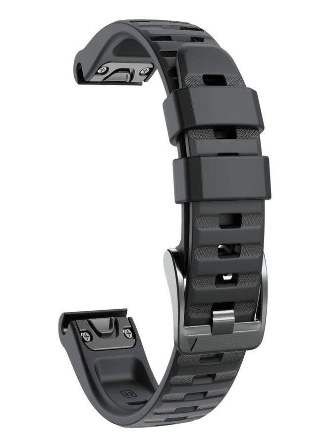 ANCOOL Compatible with Fenix 6/Fenix 7 Bands 22MM Quickfit Silicone Watch Band Replacement for Fenix 8 47mm/7 Pro/6 Pro/5/5 Plus/Approach S60/S62/Quatix 6 (Black) - Image 4