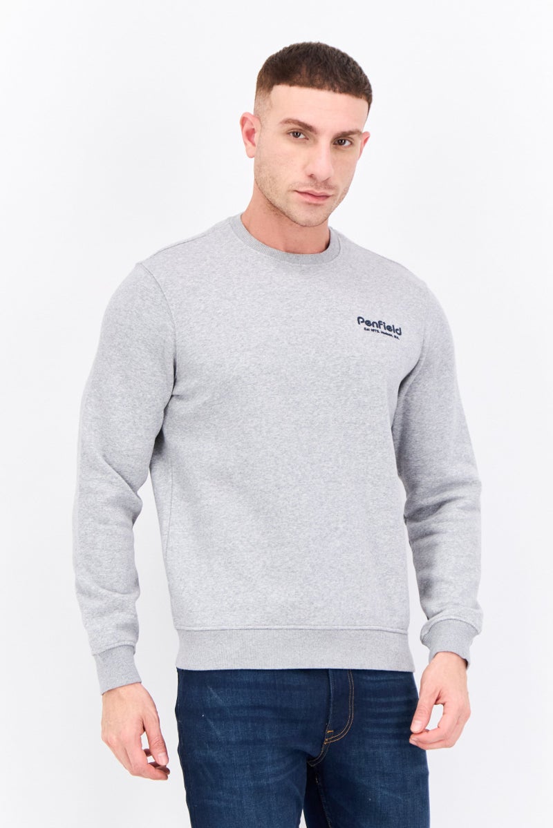 Penfield Men Crew Neck Brand Logo Long Sleeves Sweatshirt, Grey - Image 1