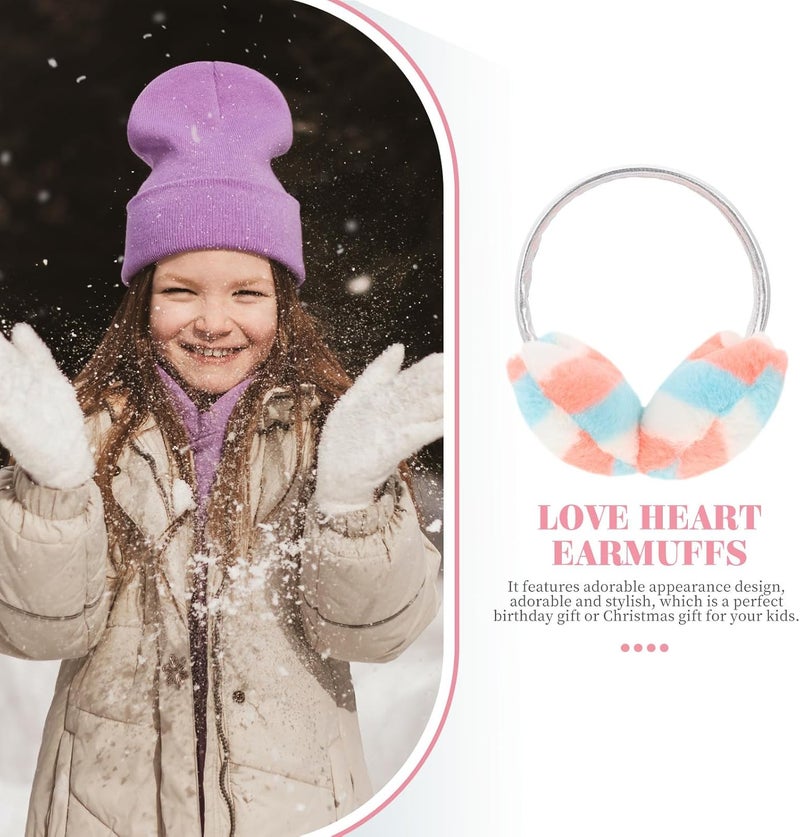 Plush Love Heart Earmuffs for Winter Ear Covers Soft Warm Ear Wraps Cute Cartoon Style Washable Cold Weather Accessories - Image 3