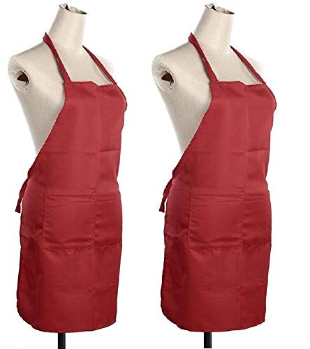 Exporthub Cotton 2 Piece Waterproof Kitchen Apron - Red… - Image 1