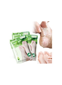 Aloe Vera Foot Peel Mask - Exfoliating Foot Peel Socks for Hard Skin Removal, Callus Remover, and Foot Care for Men and Women (3 Pcs) - Natural Aloe Vera Gel Formula.