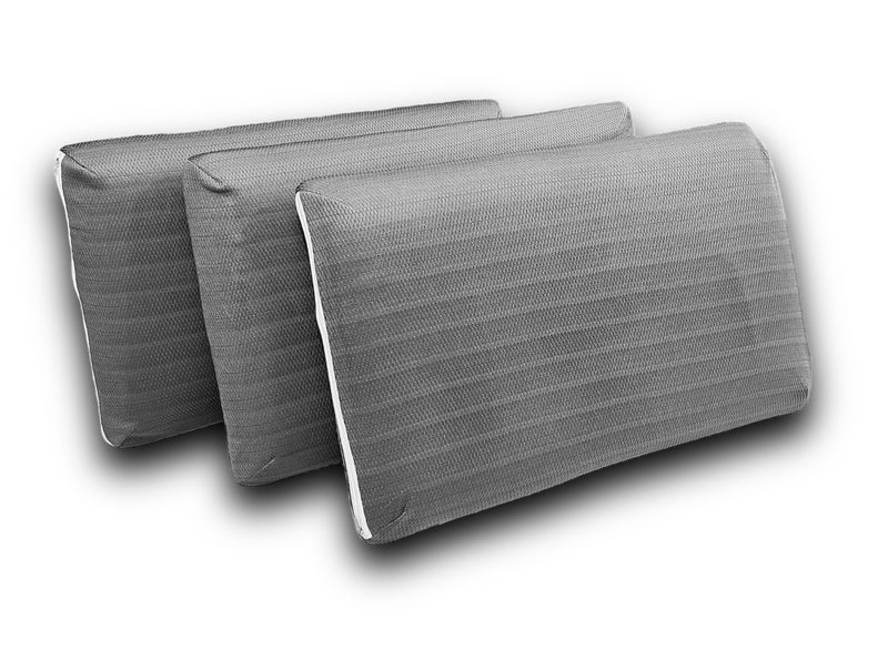 CUSHIO Memory Foam Pillow - 22"x14"x3.5" Inches (Pack of 3) Orthopedic Bed Pillow for Neck & Shoulder Pain Relief - Wake Up Refreshed - Free Pillow Cover (Grey) - Image 1