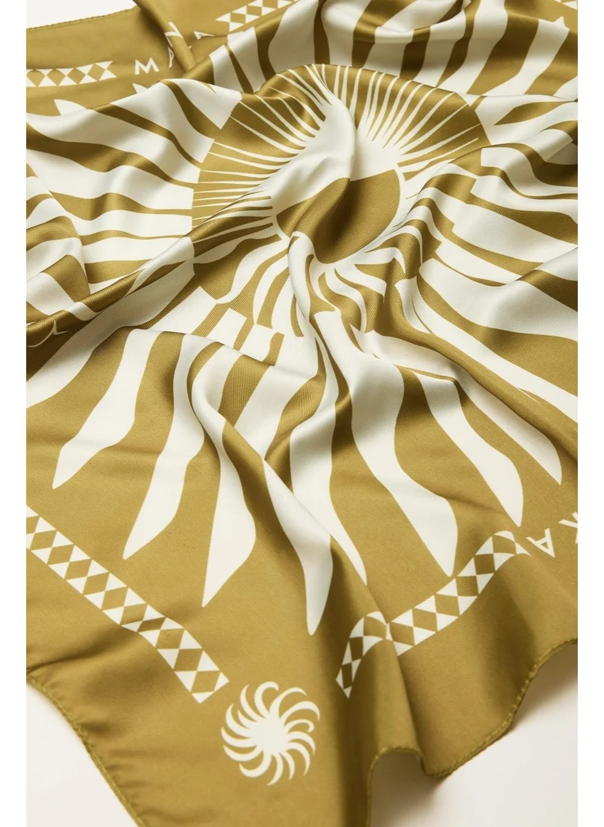 مانوكا Patterned Satin Neck Scarf Sara