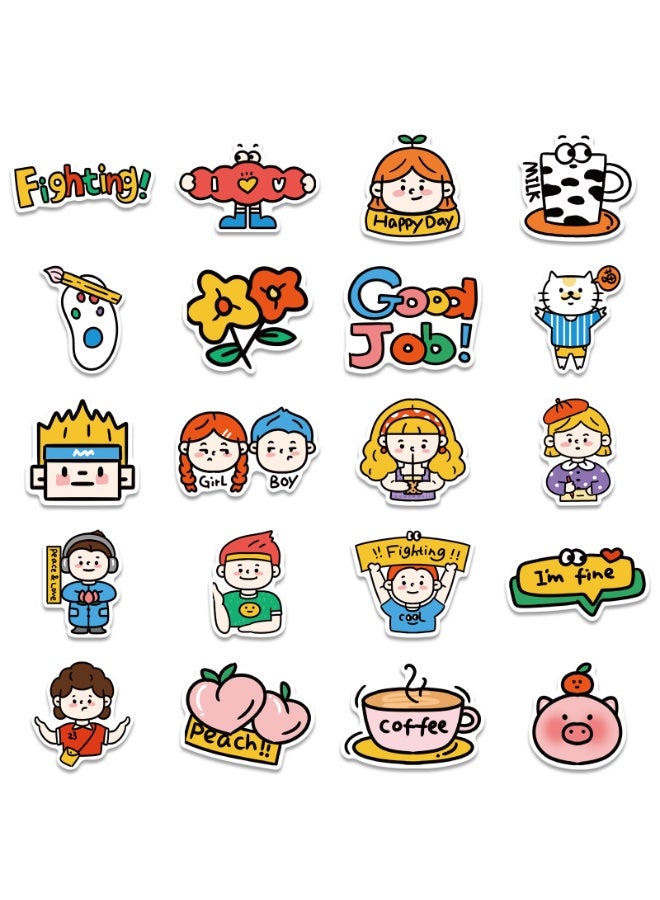 NIBEMINENT 40 Pcs Workers Doodle Deco Kit Waterproof Stickers, High Definition Printing Bright Colors, Suitable for Laptop Skateboard Luggage Water Bottle Guitar DIY - Image 3