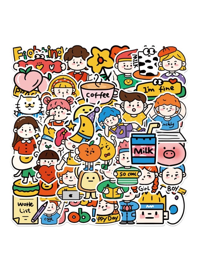 NIBEMINENT 40 Pcs Workers Doodle Deco Kit Waterproof Stickers, High Definition Printing Bright Colors, Suitable for Laptop Skateboard Luggage Water Bottle Guitar DIY - Image 1