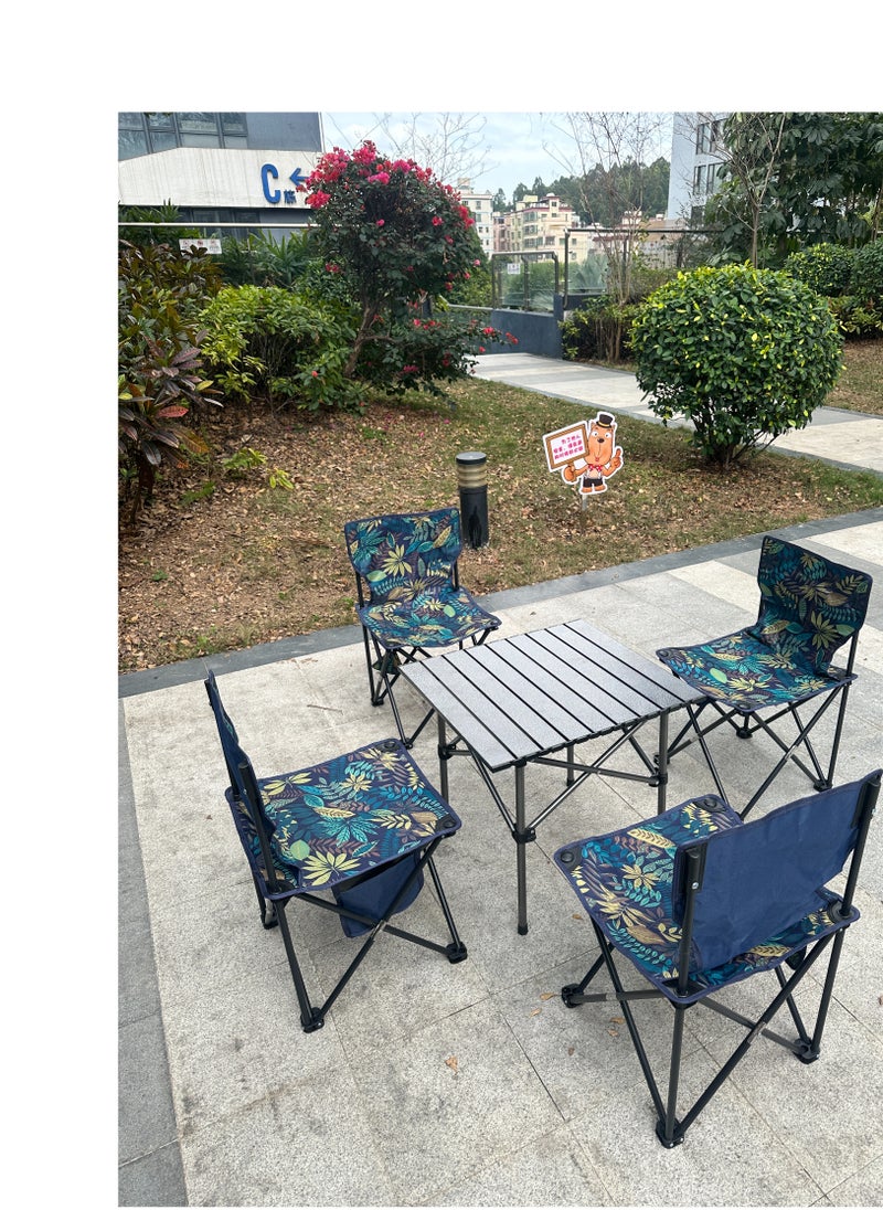 CIMIA - 5PCS Folding Table and Chairs Set, Portable Picnic Long Table with 4 Seats ,Camping Table with Easy Carrying Bag, Lightweight Folding Egg Roll Table and Chair Set for Outdoor Camping Picnic BBQ, Party and Dining - Image 1