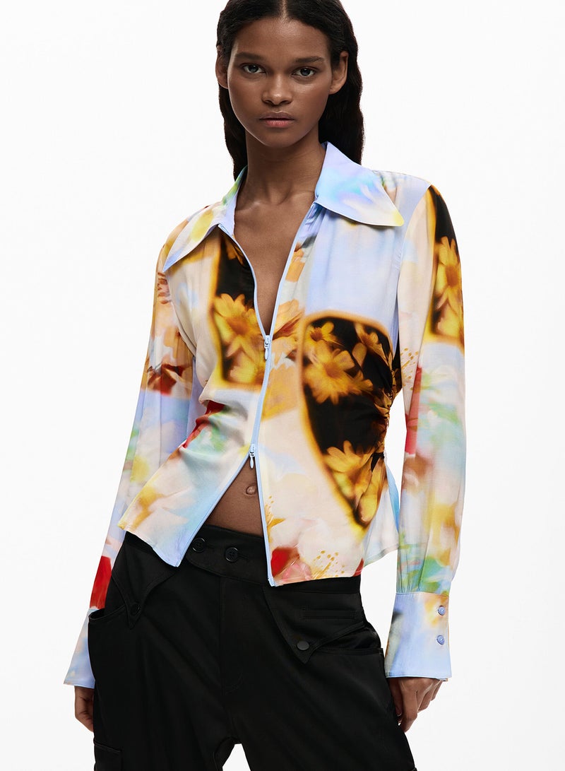 DESIGUAL Fluid-Cut Shirt With Draping At The Waist - Image 3