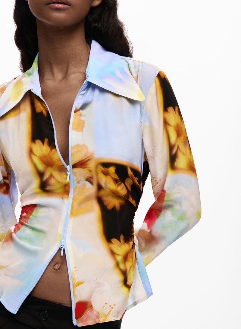 DESIGUAL Fluid-Cut Shirt With Draping At The Waist - Image 5
