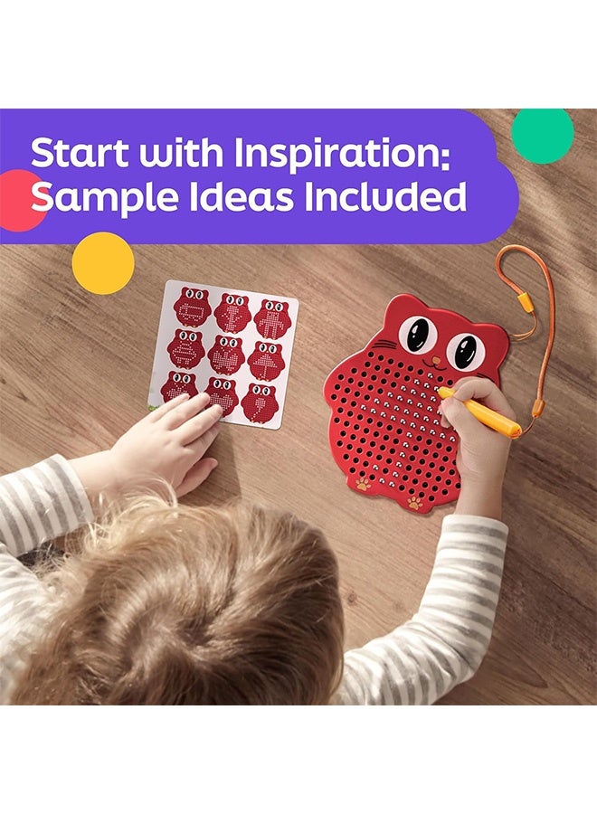 أجريون لوحة رسم مغناطيسية للاطفال والاطفال الصغار مع خرز وقلم ستايلس مغناطيسي لعبة سفر لأنشطة ركوب الطائرة والسيارة تنمية دماغ الاطفال (أحمر) - Image 5