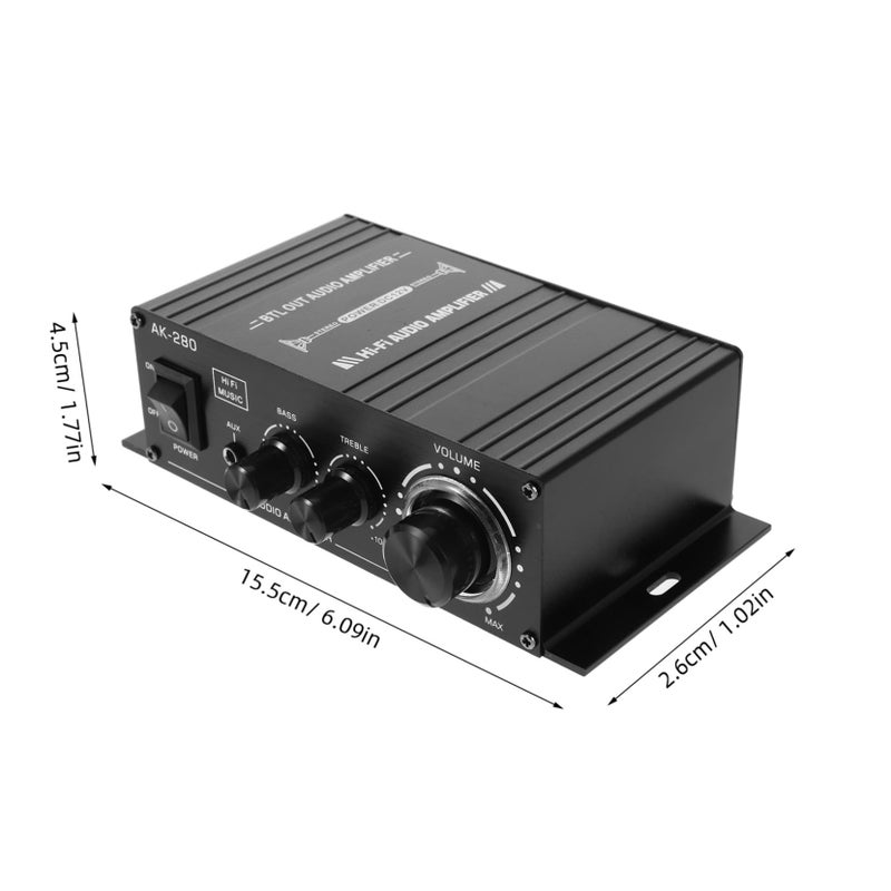 AK 280 Mini Amplifier 12V Compact Car Treble Control Audio For Motorcycle Computer - Image 3