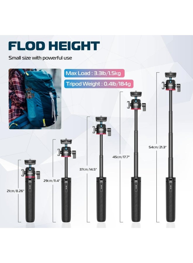 ULANZI MT-73 Extension Pole Tripod, Mini Selfie Stick Tripod Stand Handle Grip for Webcam Canon G7X Mark III Sony ZV-1 RX100 VII A6400 A6600 Cameras Vlogging - view 3