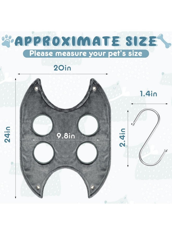 Shappy Dog Grooming Hammock Harness Pet Hammock Helper Towel Dog Restraint Bag Cat Grooming Sling Holder for Nail Trimming Clipping Bathing Washing(Small,Gray) - Image 2