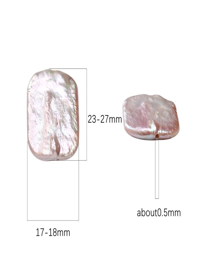 BEADIA Natural Irregular Rectangular Freshwater Pearl Beads 23-27mm 4pcs Baroque Cultured Loose Gemstone Beads for DIY Jewelry Making - Image 4