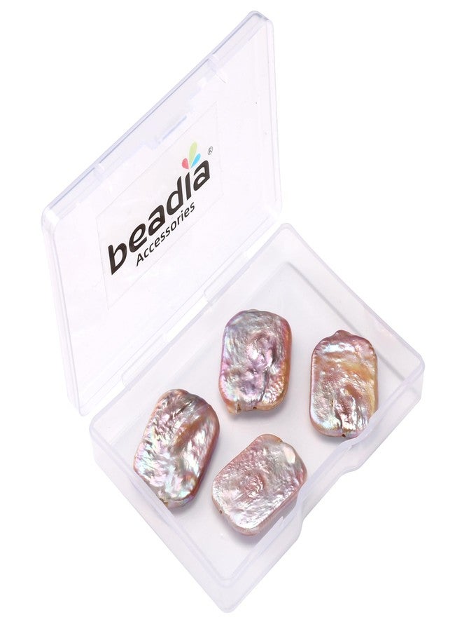 BEADIA Natural Irregular Rectangular Freshwater Pearl Beads 23-27mm 4pcs Baroque Cultured Loose Gemstone Beads for DIY Jewelry Making - Image 1