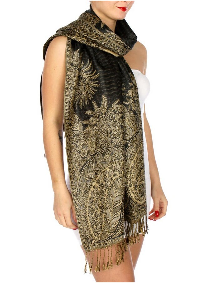 SERENITA - Pashmina Scarf For Women Large Cashmere Feel Big Paisley Rave Shawl Wraps, Soft Scarves Travel Accessories - Image 1