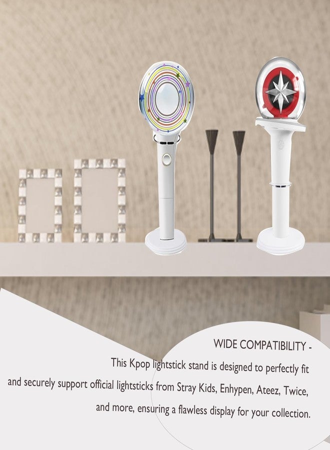 EUGFI Stray Kids Lightstick Support, 5.5inch-1.9inch Lightstick Stand, Refer to Kpop Lightsticks, Twice Lightstick, Skz Lightstick, Ateez Official Lightstick Support, 4-Piece Set, （2 Black and 2 White） - Image 3