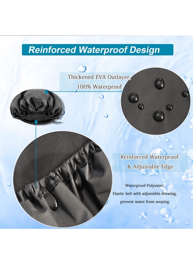 SHEOMERN Heomern 3 Pcs Super Jumbo Adjustable Satin Lined Shower Caps For Long Hair & Braids Extra Large Shower Cap For Women & Men Reusable Xl With Waterproof Edge For Dreadlocks Locs (Black) - Image 4