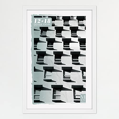 MCS Foundation 12x18 Poster Frame Traditional White Vertical  Horizontal Wall Hanging Large Picture Frame for Photos Posters  Art Prints 1Pack