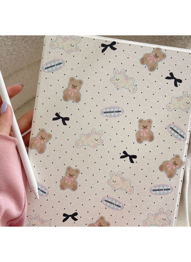 Generic - Bow Bear Rabbit For Apple IPad Case 360 Rotating Stand IPad Air5 Pen Slot New-Color:Graffiti Kitty-Rotate-Applicable Model:iPad Air3(10.5 Inches) - Image 1